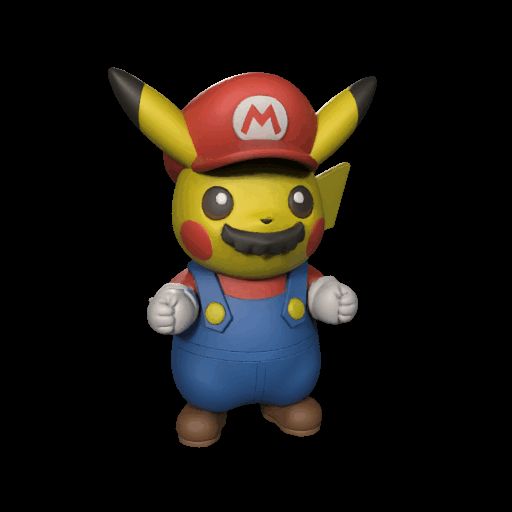 Pikachu with Mario cosplay