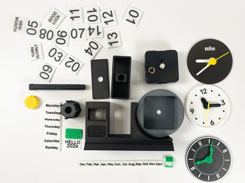 Modular Clock Calendar (Rotating, Slider, Flip Calendar) with slider ...