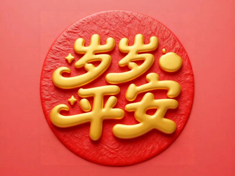 新年岁岁平安圆牌冰箱贴吊坠（增加负零件），尺寸D60mmxH3mm
