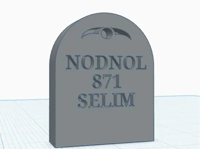 Red Dwarf Nodnol stone marker from "Backwards".