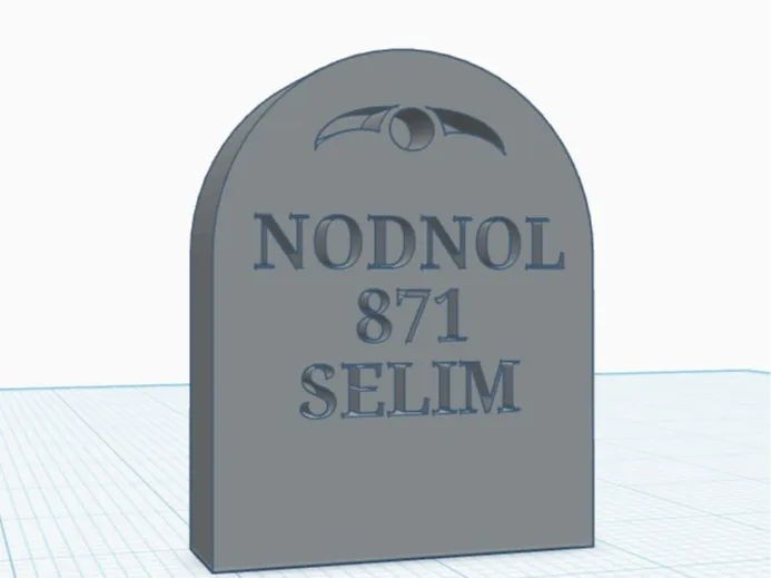 Red Dwarf Nodnol stone marker from "Backwards".