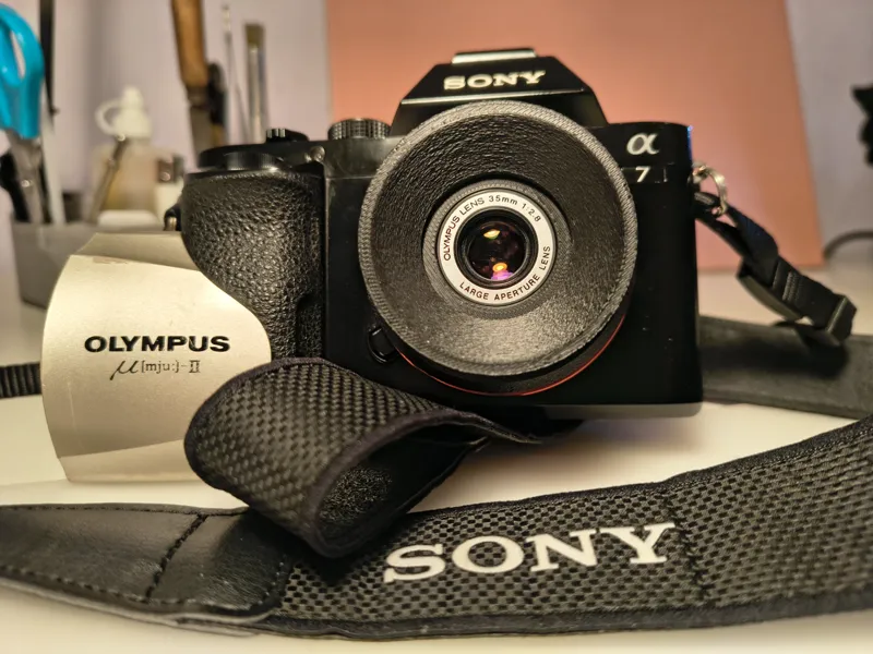 Olympus Mju:II lens adapter to sony NEX