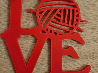 Love knitting keychain 