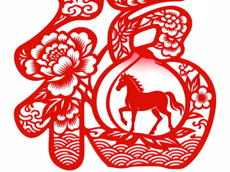 马上有福2026马年窗花剪纸