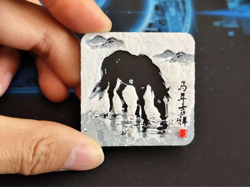 马年黑白版画——马年吉祥