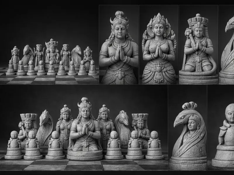 Hindu Gods Chess Set – 3D Printable Sculpt