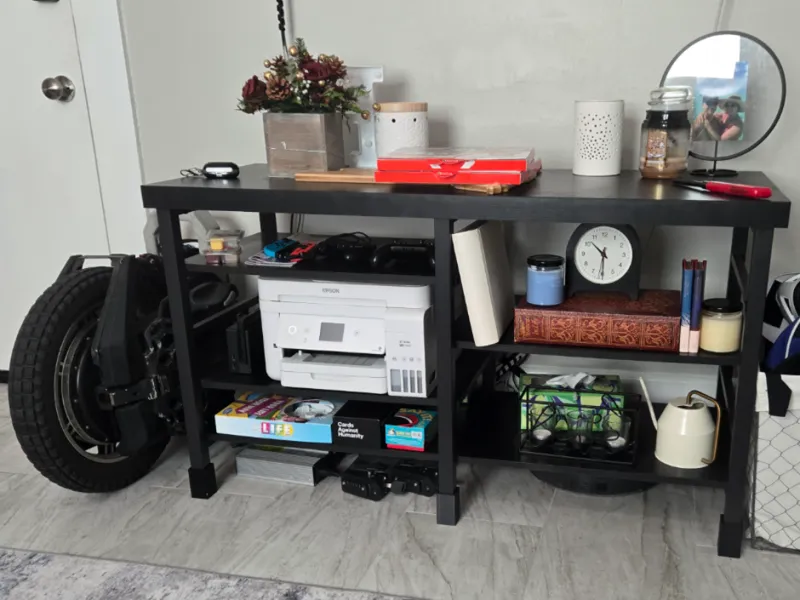 Tv stand riser for Roomba storage