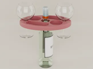 wine glass bottle-neck holder