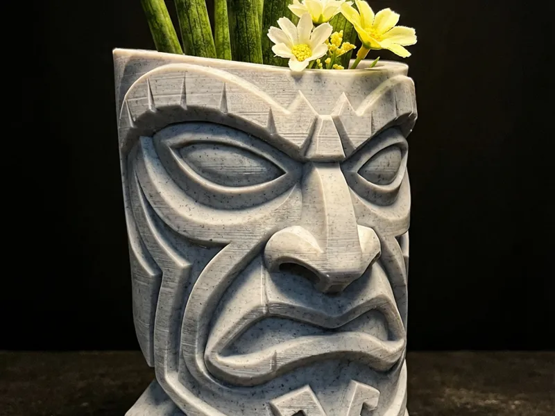 Polynesian Tiki Planter| Flower Pot | Garden Decor