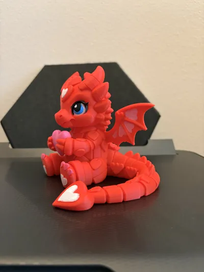 Cute Valentine's Heart Dragon - Free 3D Print Model - MakerWorld