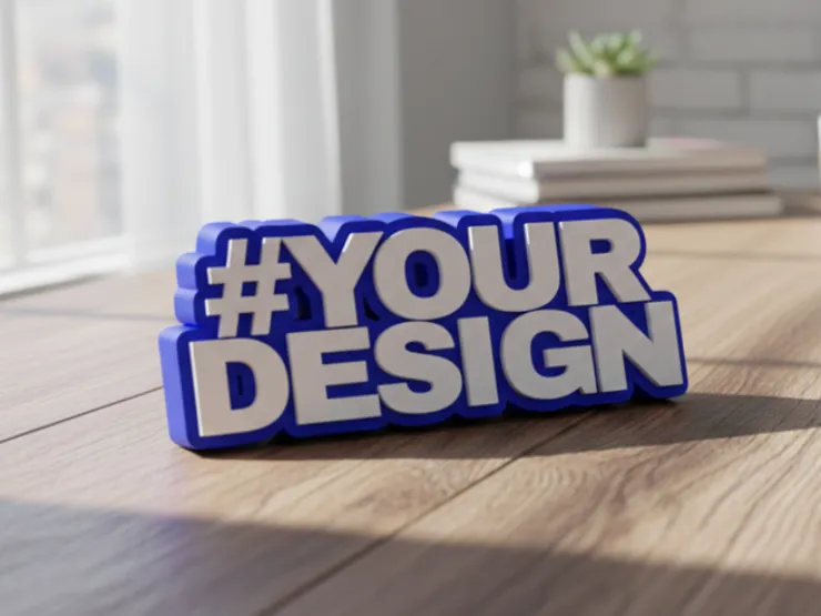 Parametric Display Text with Brim - Dual line