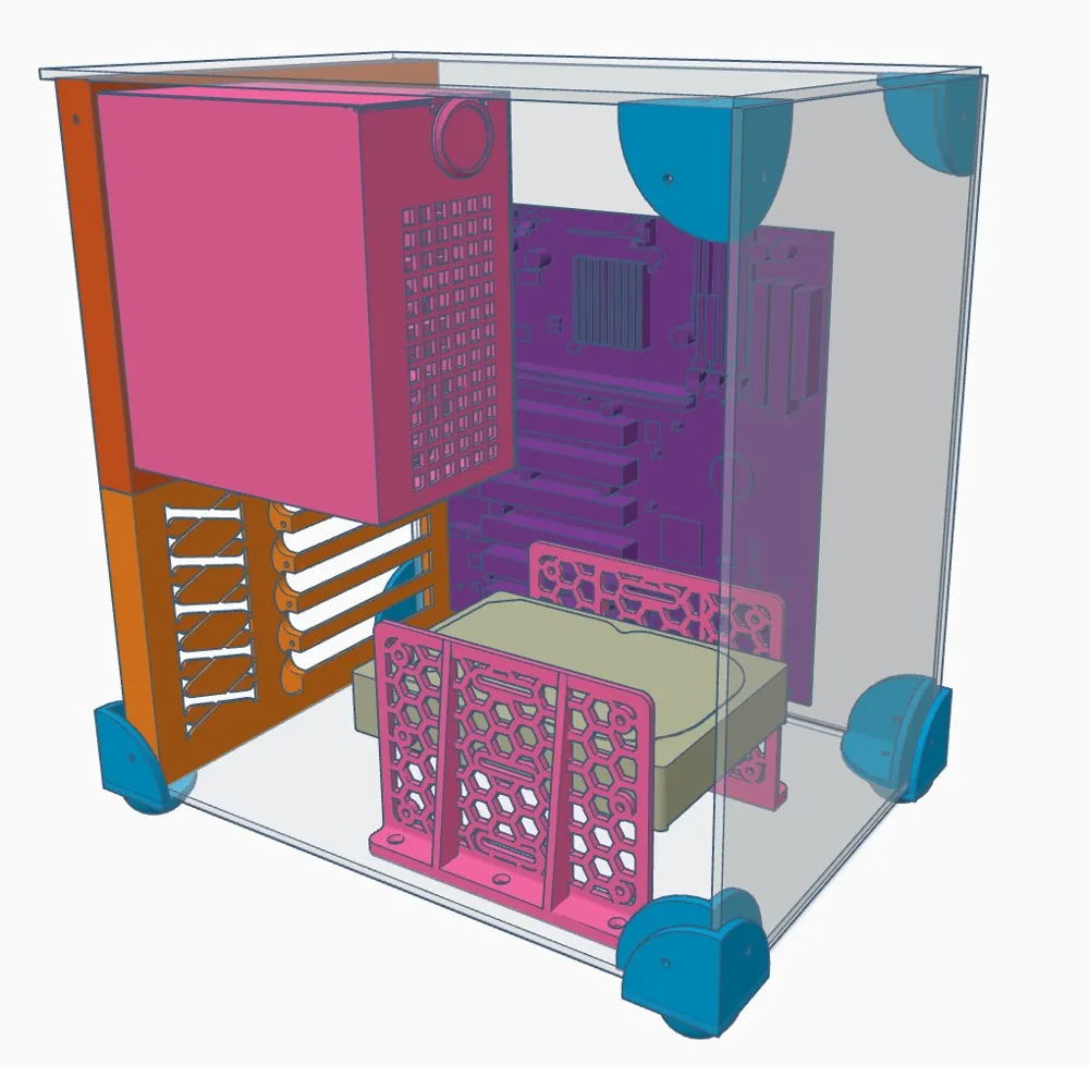 Babyatx Computer Gabinete BABY AT com fonte ATX - Modelo gratuito para impressão 3D ...