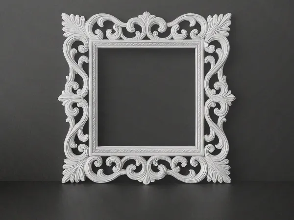 Cadre carré baroque orné