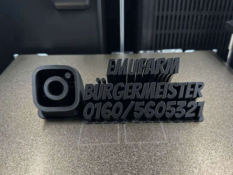 EmuFarm Bürgermeister Schriftzug