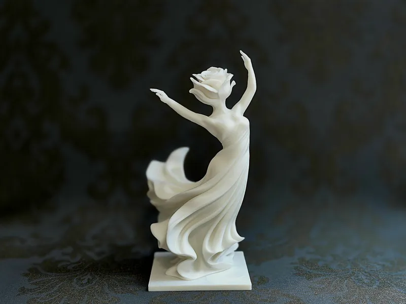 Tanzende Rose – Elegante 3D-Druck Skulptur
