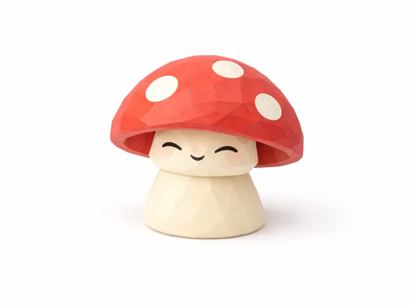 Cute Low Poly Mushroom 