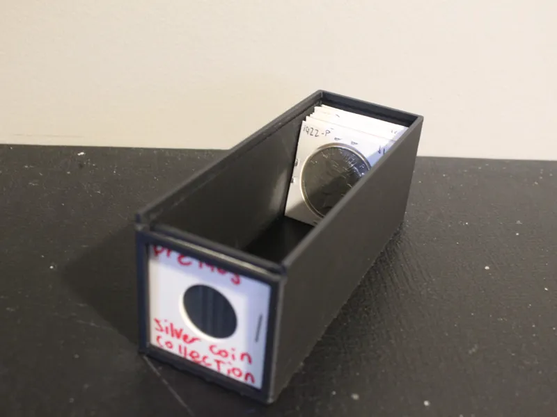 2x2 Coin Holder Storage Box with Sliding Lid 