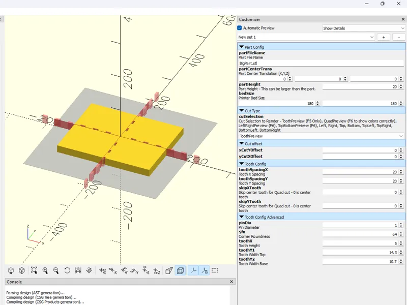 A1 Mini Part Cutter - OpenSCAD