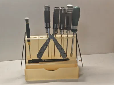 Screwdriver Tool Rack with Drawers