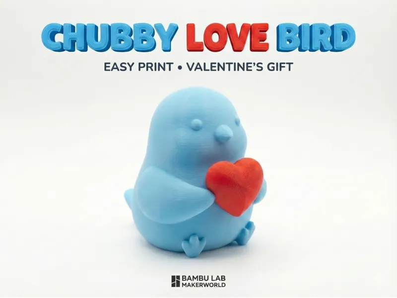 Chubby Love Bird with Heart | Valentines Sculpture