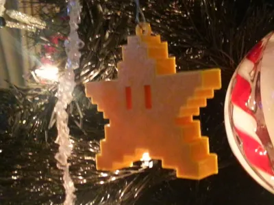 Starman Pixel Xmas Ornament - Super Mario Bros