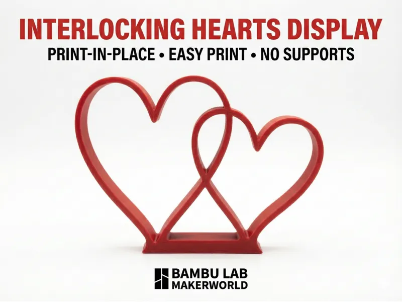 Interlocking Hearts Unity Display - Print-in-Place