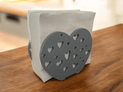 Heart-shaped napkin holder