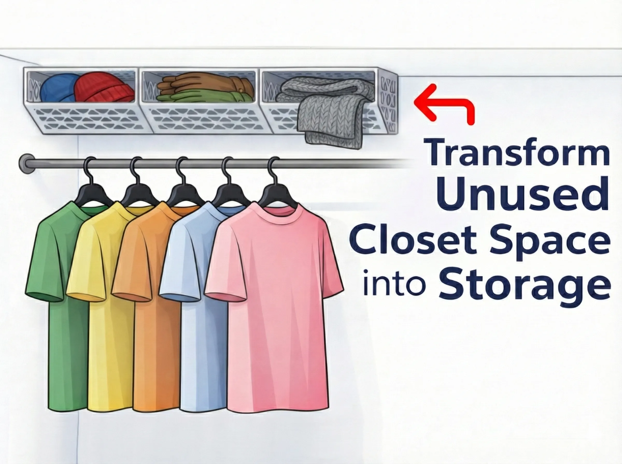 Overhead Closet Storage Shelf