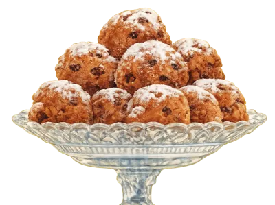 Oliebollen on Glass Pedestal Lithophane Panel