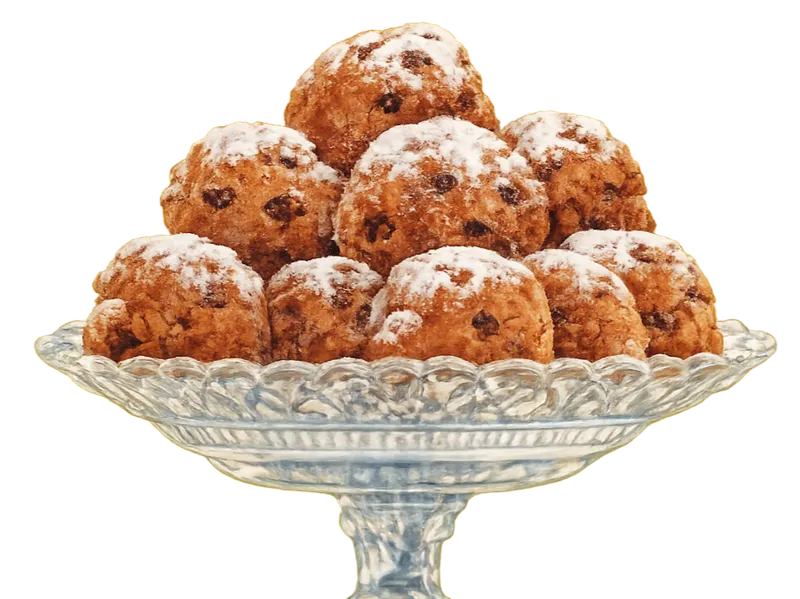 Oliebollen on Glass Pedestal Lithophane Panel