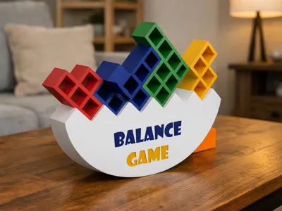 3D Printable Balancing & Stacking Game – No Supp