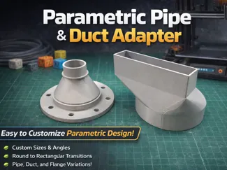 Customisable Parametric Duct & Pipe Adapter