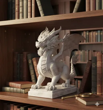 angry dragon statue