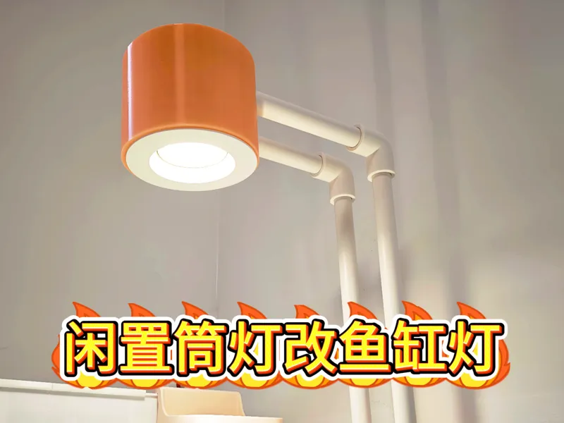 闲置筒灯改成顶置鱼缸灯