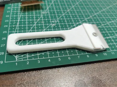 Scraper - requires heat-set inserts (modified scraper using blades included with phone repair accessories)