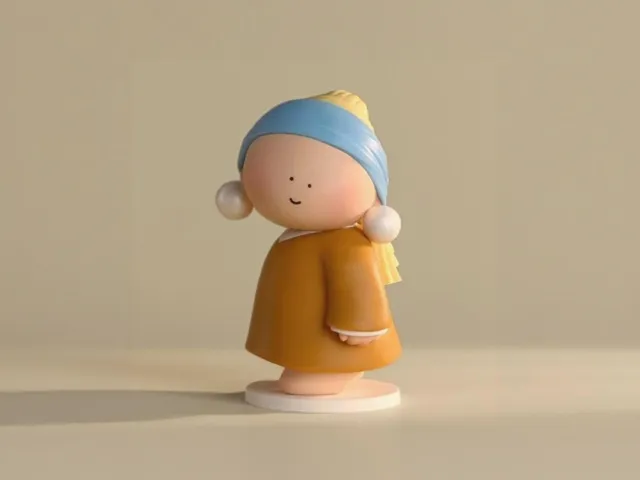 戴珍珠耳环的少女-大艺术家大美术馆大都会创意摆件儿童涂色