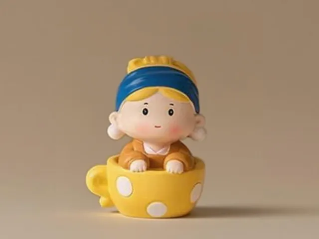 戴珍珠耳环的少女茶杯版-大艺术家大美术馆大都会创意摆件儿童涂色