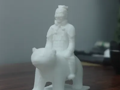 Terracotta Warrior riding a polar bear