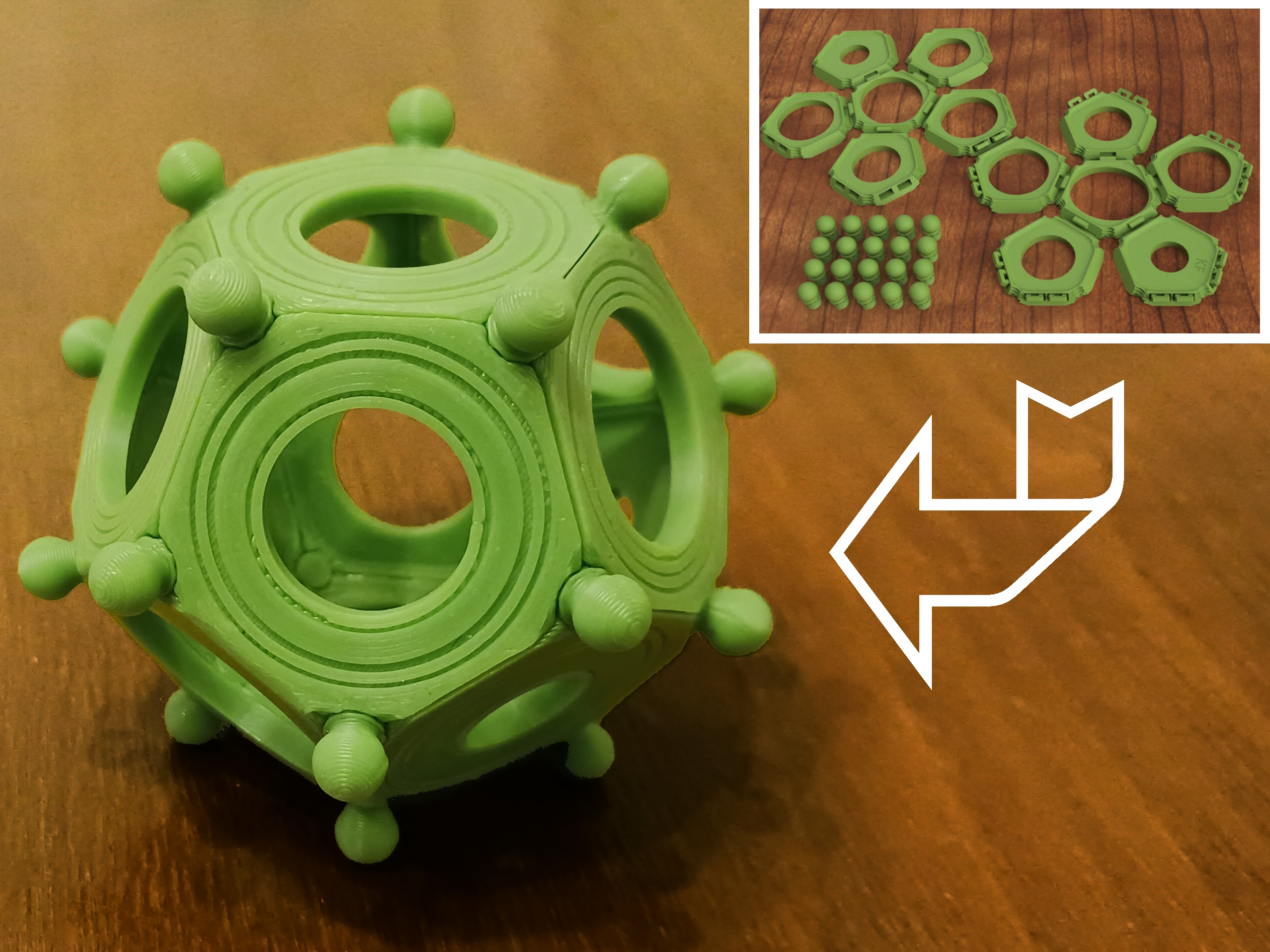 Roman Dodecahedron 2.0 - Folding Flat Print
