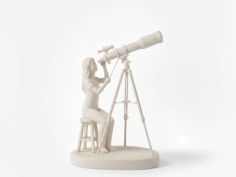 menina telescópio