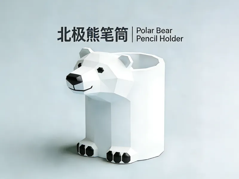 北极熊笔筒