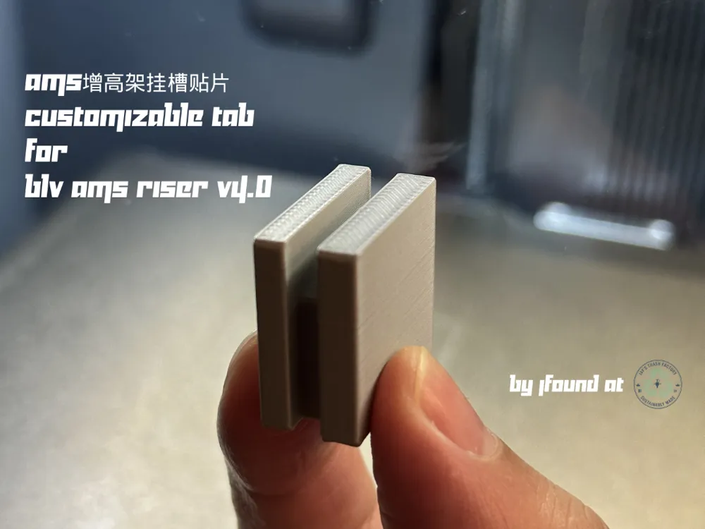 Customizable Tab for BLV AMS Riser V4.0 Slot Patch - Free 3D Print ...