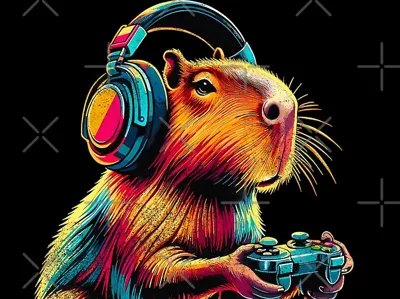 CAPYBARA PLAYING A CONSOLE
