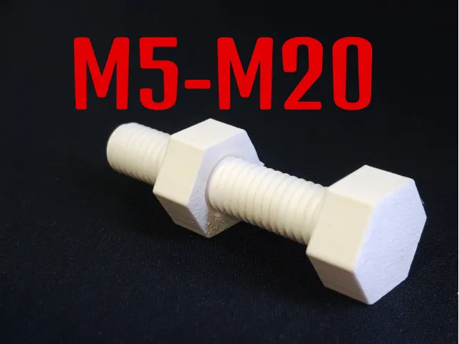 3D Printable Metric Bolt & Nut Library M5-M20