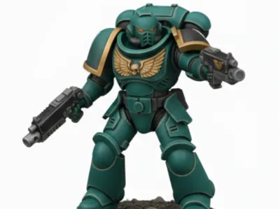 Space Marin- Soldier Teal-Armor-Tactical Miniature