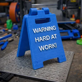 "WARNING HARD AT WORK!" Sign