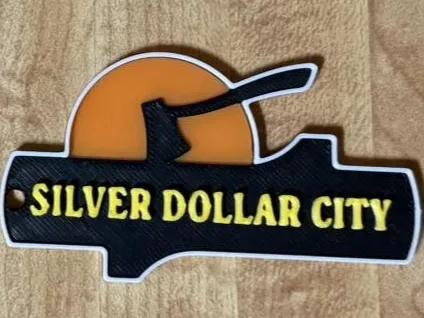 Silver Dollar City Logo Keychain