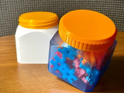Square Jar with Threaded Lid