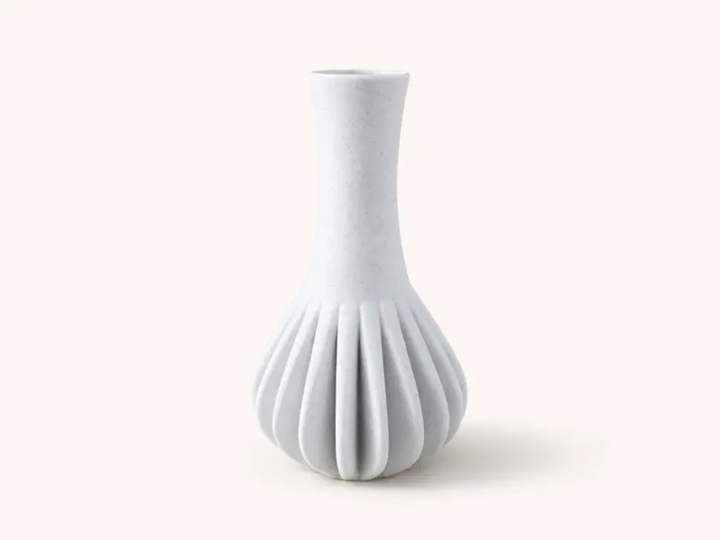Sculpted Ribbed Vase – Modern Decorative Vase