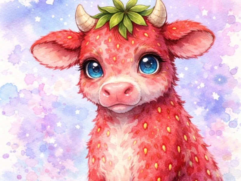 Vaca de fresa adorable 